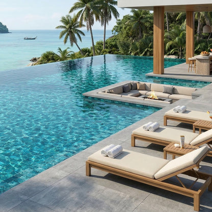 12” x 12” Starlight Glass Mosaic Glowing Pool and Wall Tile