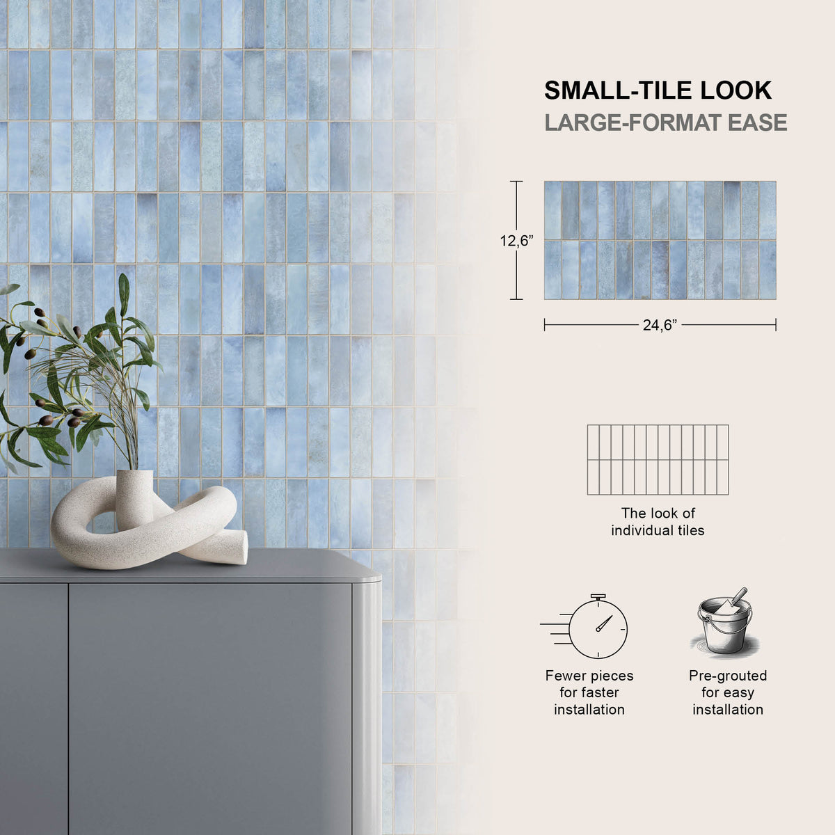 12” x 24” Spanish Artis Glazed Porcelain Wall Tile