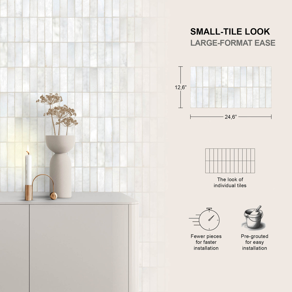 12” x 24” Spanish Artis Glazed Porcelain Wall Tile