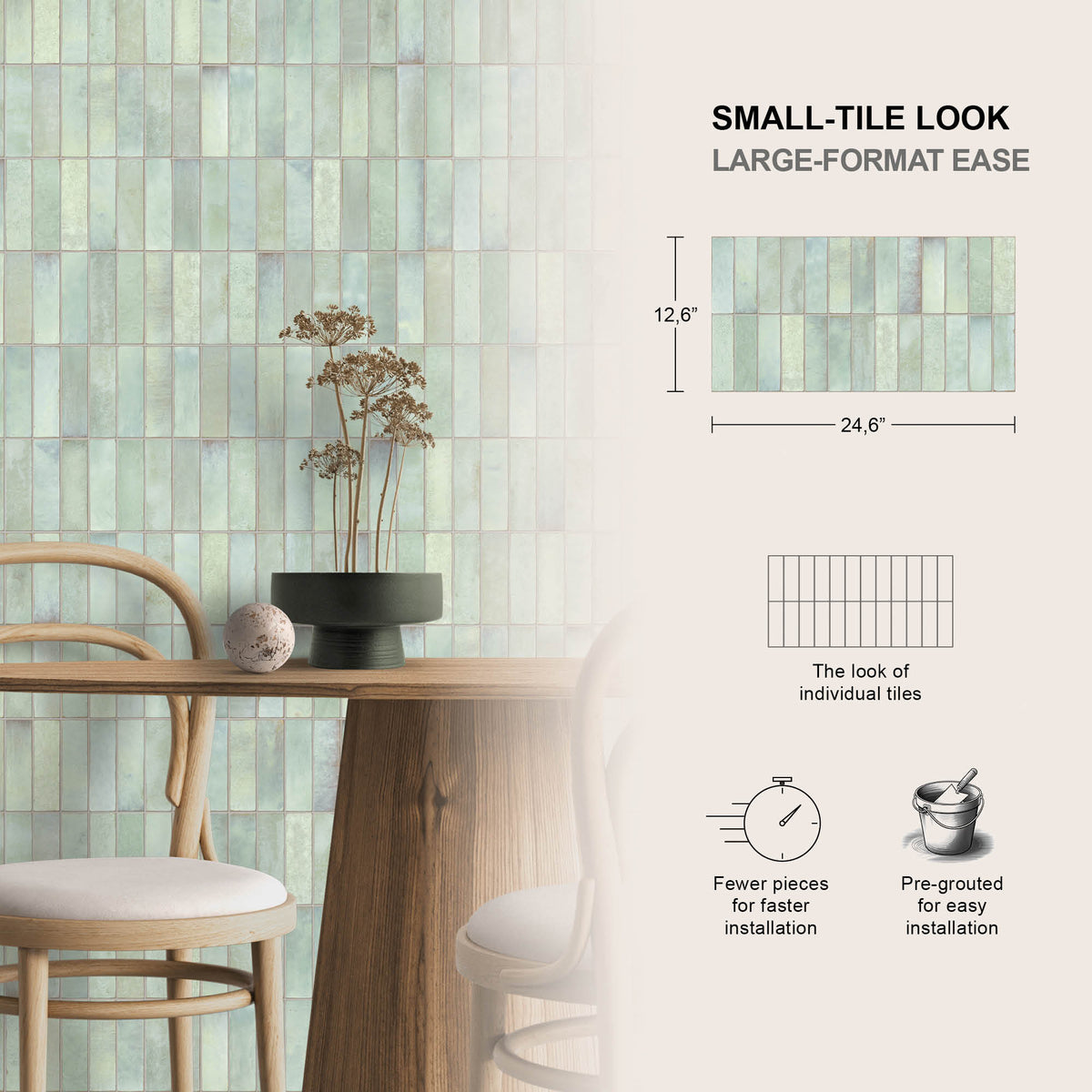 12” x 24” Spanish Artis Glazed Porcelain Wall Tile