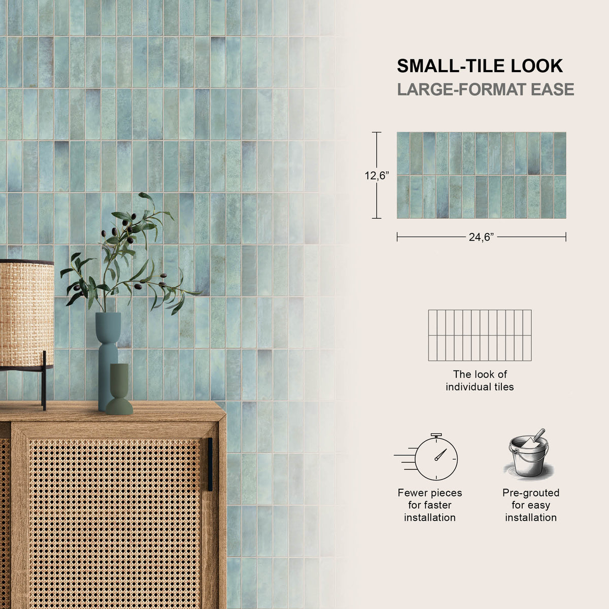 12” x 24” Spanish Artis Glazed Porcelain Wall Tile