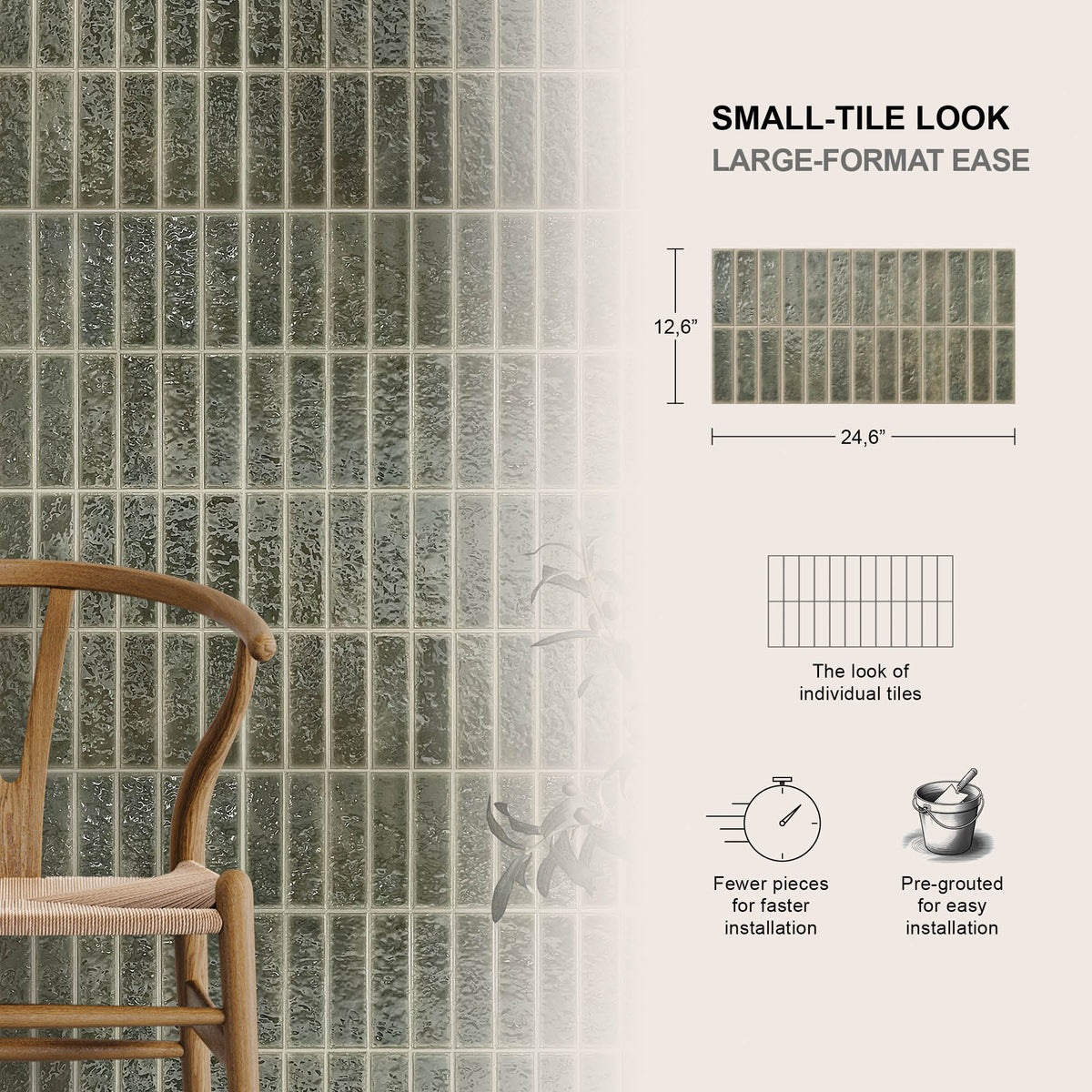 12” x 24” Spanish Villora Glazed Porcelain Wall Tile