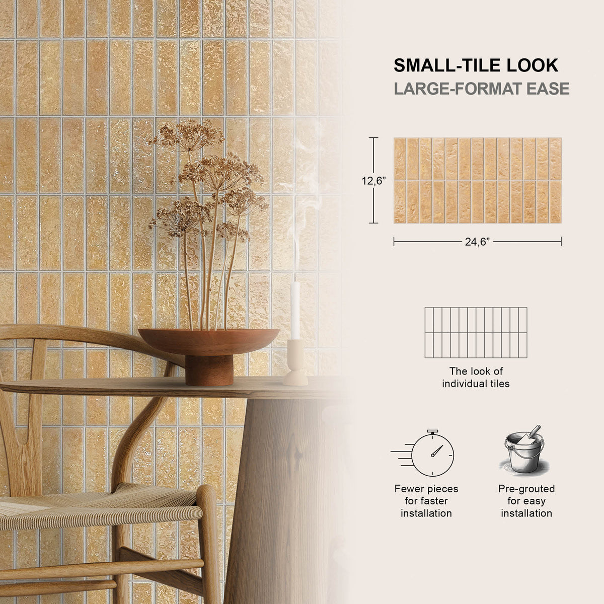 12” x 24” Spanish Villora Glazed Porcelain Wall Tile