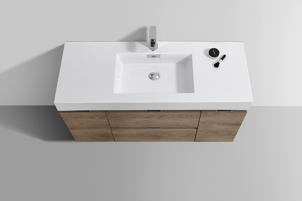 Modern Butternut Bathroom Vanity with Floating Design