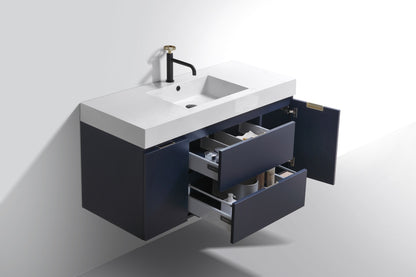 Modern Wall-Mount Vanity in Blue for Stylish Bathrooms