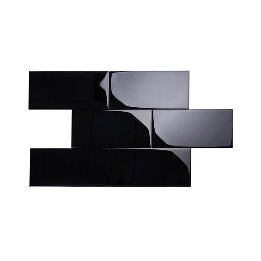 Polished Black Glass Subway Tile for Classic Home Styles