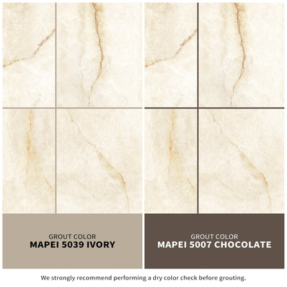 12"x 24" Spanish Solario Onyx Marble Look Matte Porcelain Floor and Wall Tile