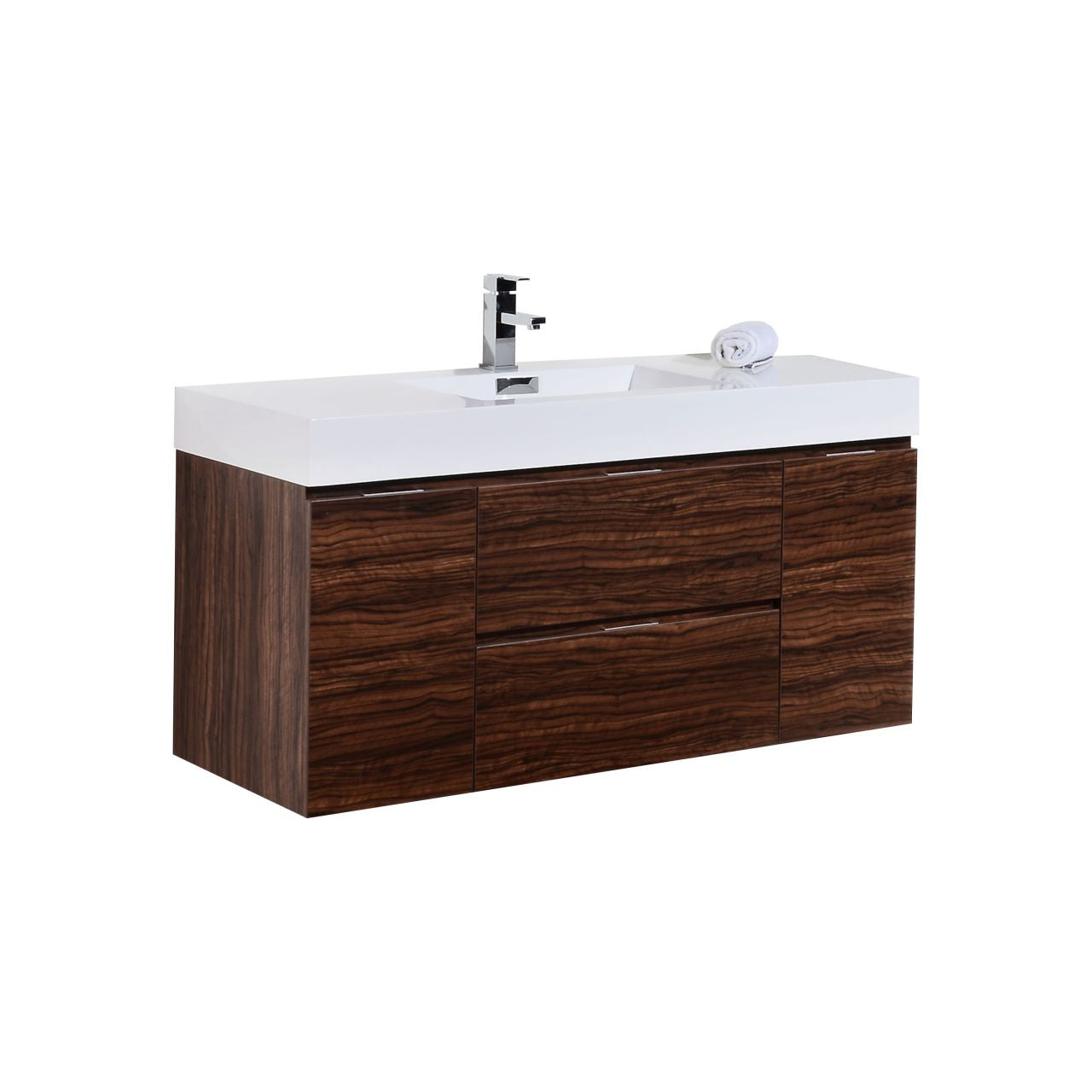 Sleek Walnut Wall Mount Bathroom Vanity for Stylish Spaces