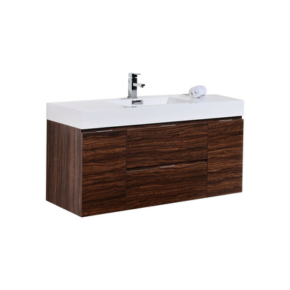 Sleek Walnut Wall Mount Bathroom Vanity for Stylish Spaces