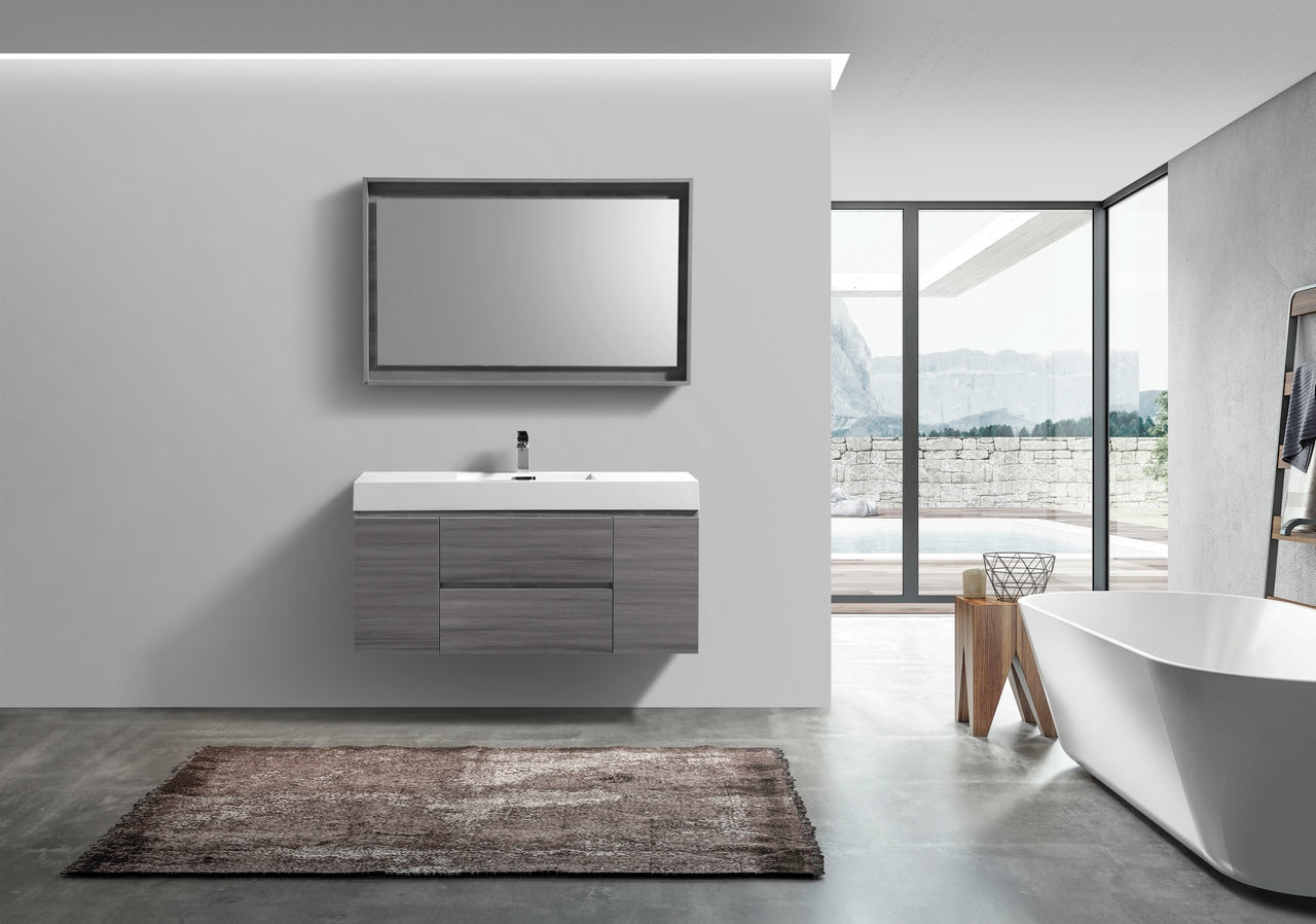 Vulcan Ash Gray Wall-Mount Bathroom Vanity for Modern Spaces